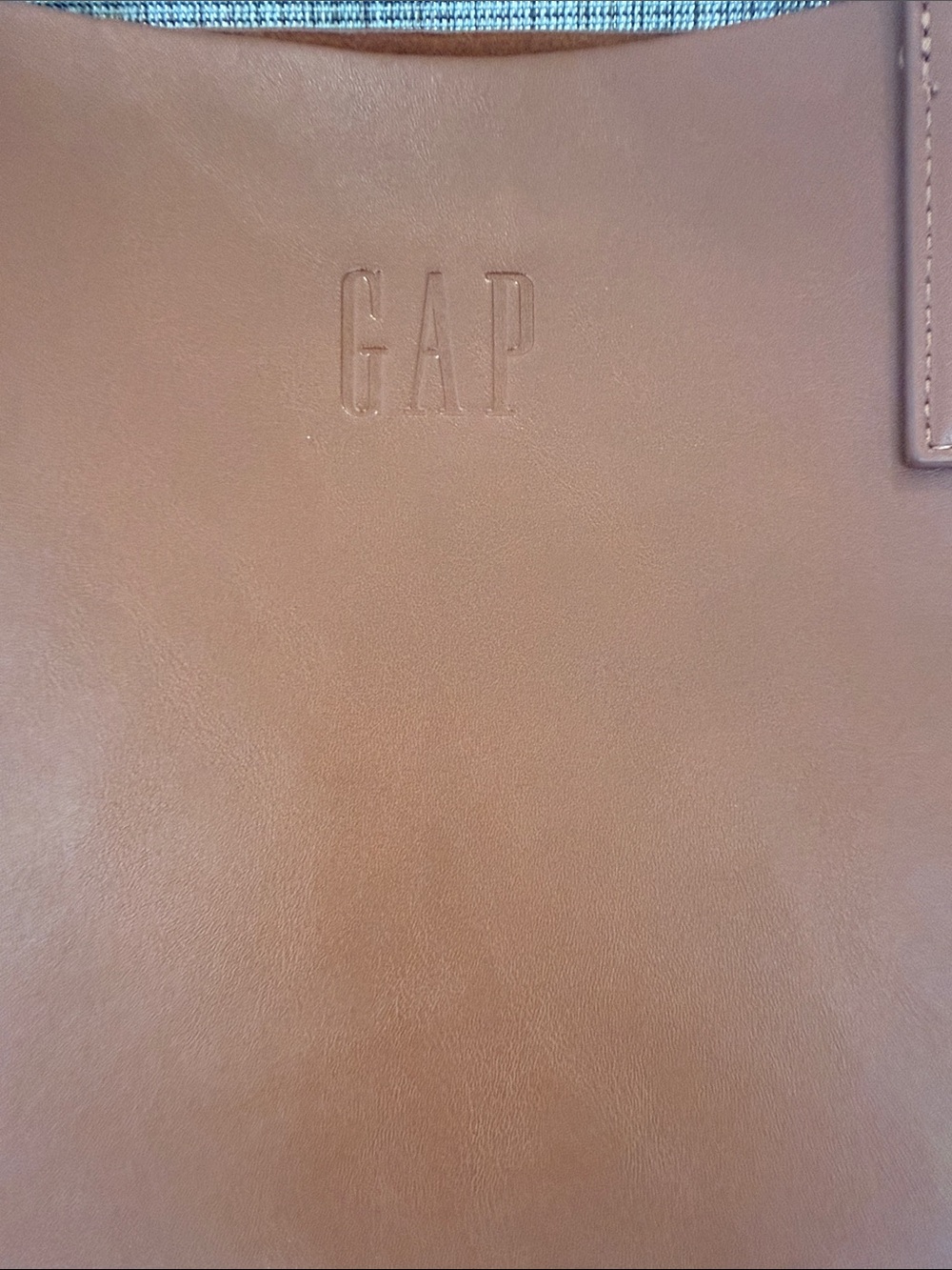 GAP Leather Tote in Warm Cognac Brown - Picture 2 of 11
